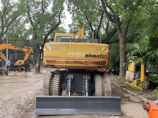 Компактный Япония Использованный экскаватор Komatsu PC150W-6 Использованный колесный экскаватор