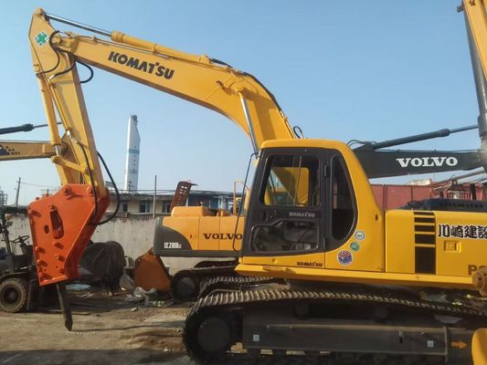 Япония Используется Komatsu PC220 6 экскаватор Простая работа с гидравлическим молотком