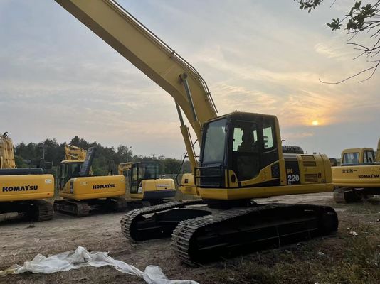 Оригинальная Япония Использованный экскаватор Komatsu PC220-7 Crawler с 18-метровой длинной рукой