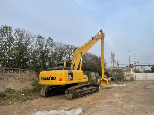 Оригинальная Япония Использованный экскаватор Komatsu PC220-7 Crawler с 18-метровой длинной рукой
