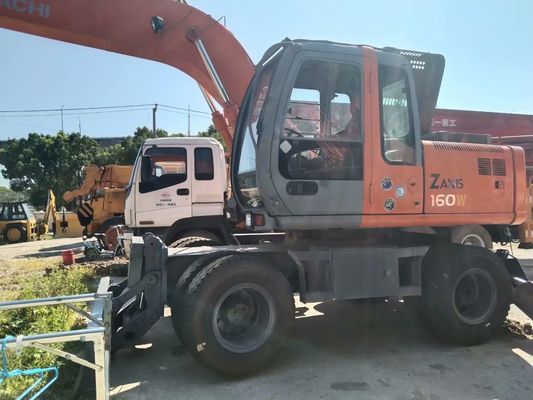 Оригинальный цвет Использованный экскаватор на колесах Hitachi ZX160W В хорошем состоянии
