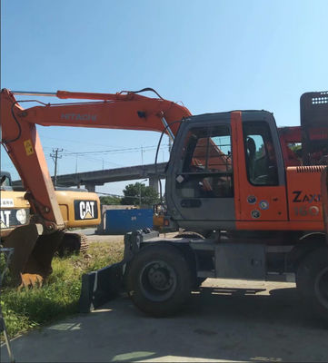 Оригинальный цвет Использованный экскаватор на колесах Hitachi ZX160W В хорошем состоянии