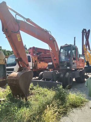 Оригинальный цвет Использованный экскаватор на колесах Hitachi ZX160W В хорошем состоянии