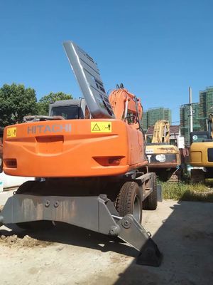 Оригинальный цвет Использованный экскаватор на колесах Hitachi ZX160W В хорошем состоянии