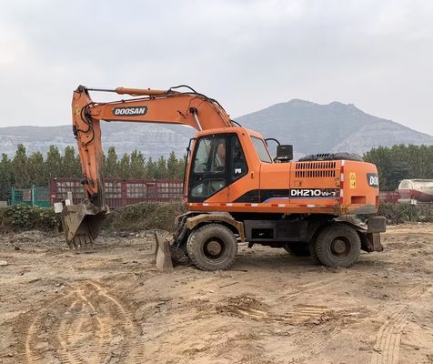 Оригинальный цвет Использованный экскаватор на колесах Doosan DH210W-7 В хорошем состоянии/Пользованный экскаватор на колесах Doosan для продажи