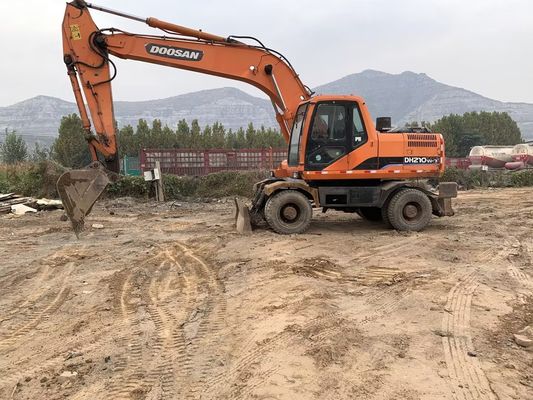 Оригинальный цвет Использованный экскаватор на колесах Doosan DH210W-7 В хорошем состоянии/Пользованный экскаватор на колесах Doosan для продажи