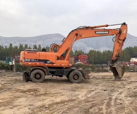 Оригинальный цвет Использованный экскаватор на колесах Doosan DH210W-7 В хорошем состоянии/Пользованный экскаватор на колесах Doosan для продажи