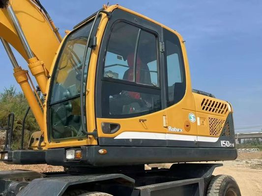 Hyundai R150W-9 Использованный колесный экскаватор 2015 Высокая точность для строительства