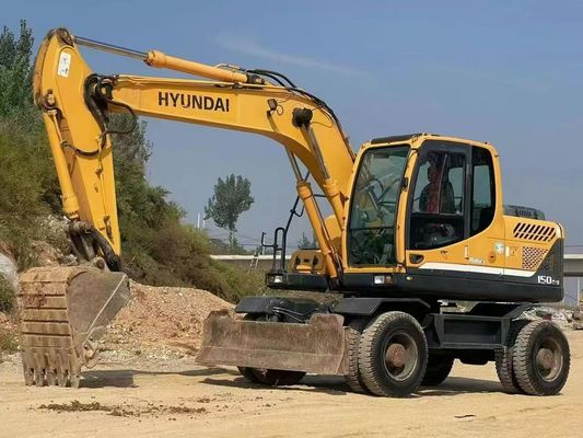 Hyundai R150W-9 Использованный колесный экскаватор 2015 Высокая точность для строительства